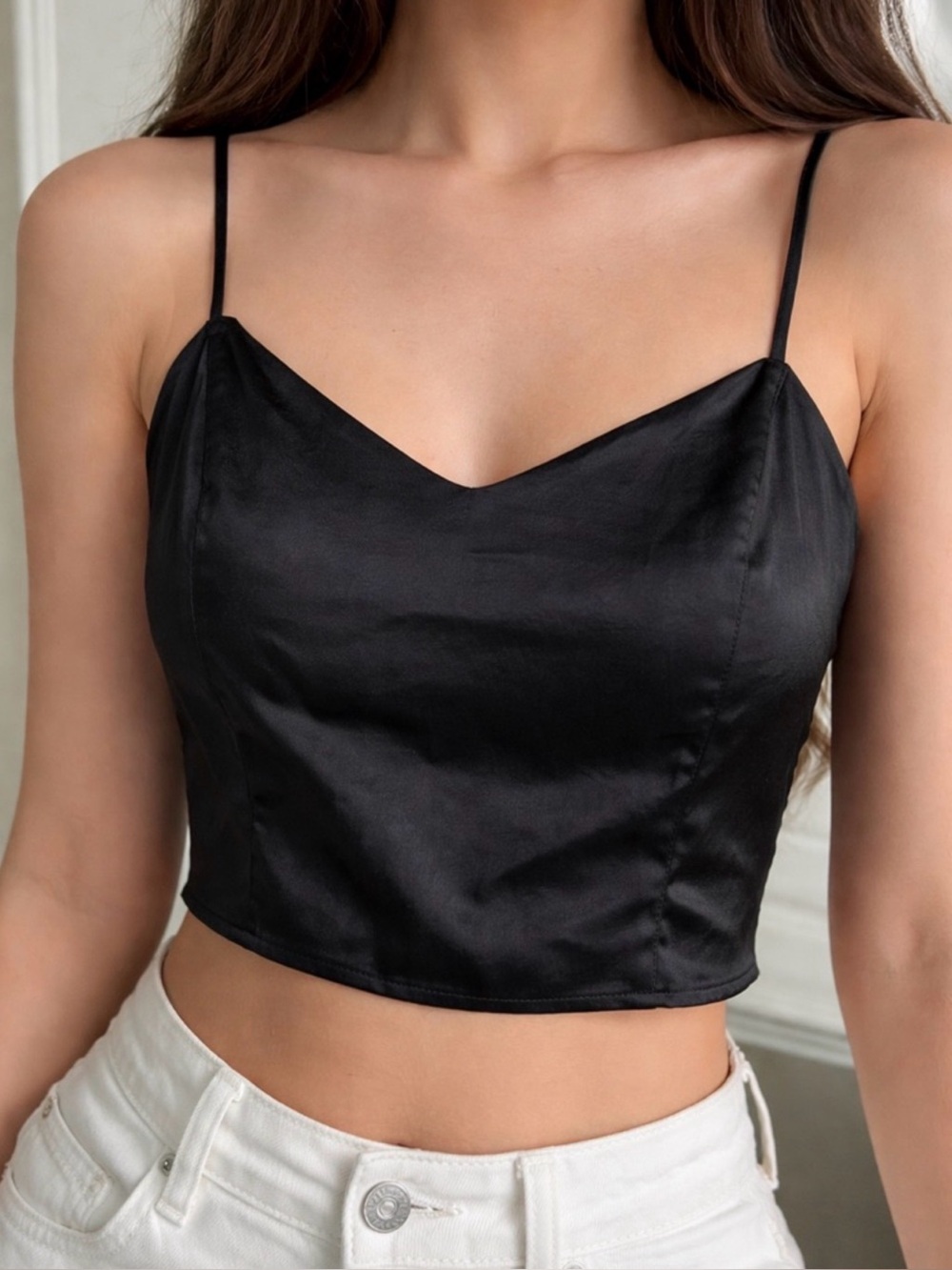 House of Harlow 1960 Black Satin Cami